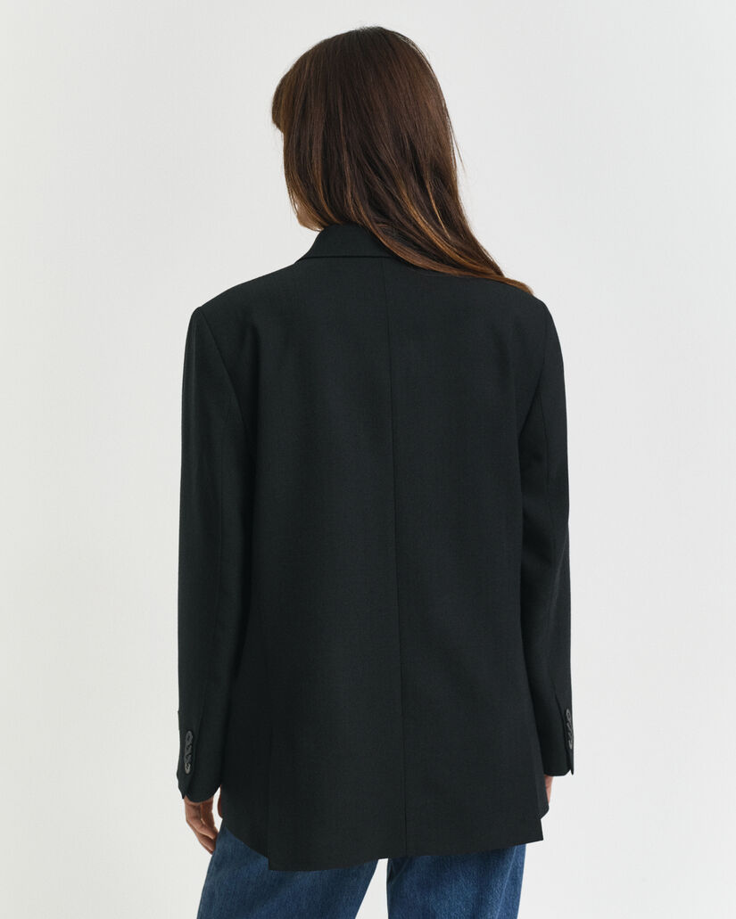 Blazer doppiopetto in misto lana relaxed fit