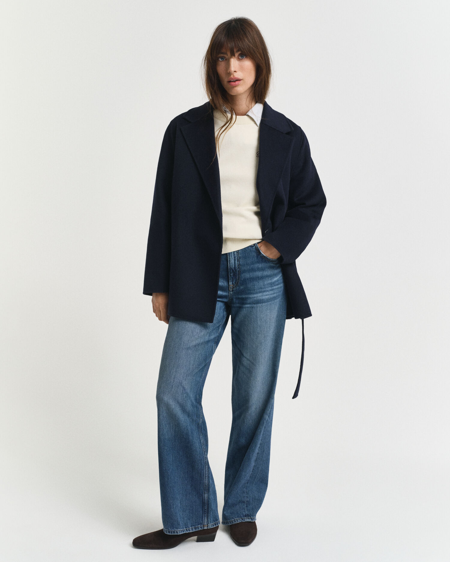 Giacca cucita a mano con cintura