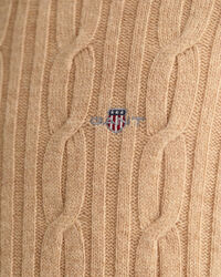 Maglia girocollo a trecce in lana d’agnello