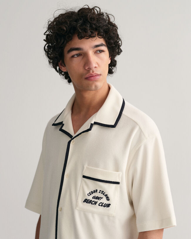 Camicia a maniche corte Terry Cloth relaxed fit