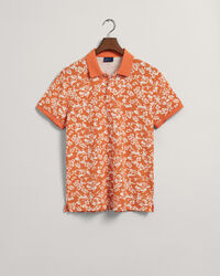 Polo in piqu&eacute; con stampa a fiori