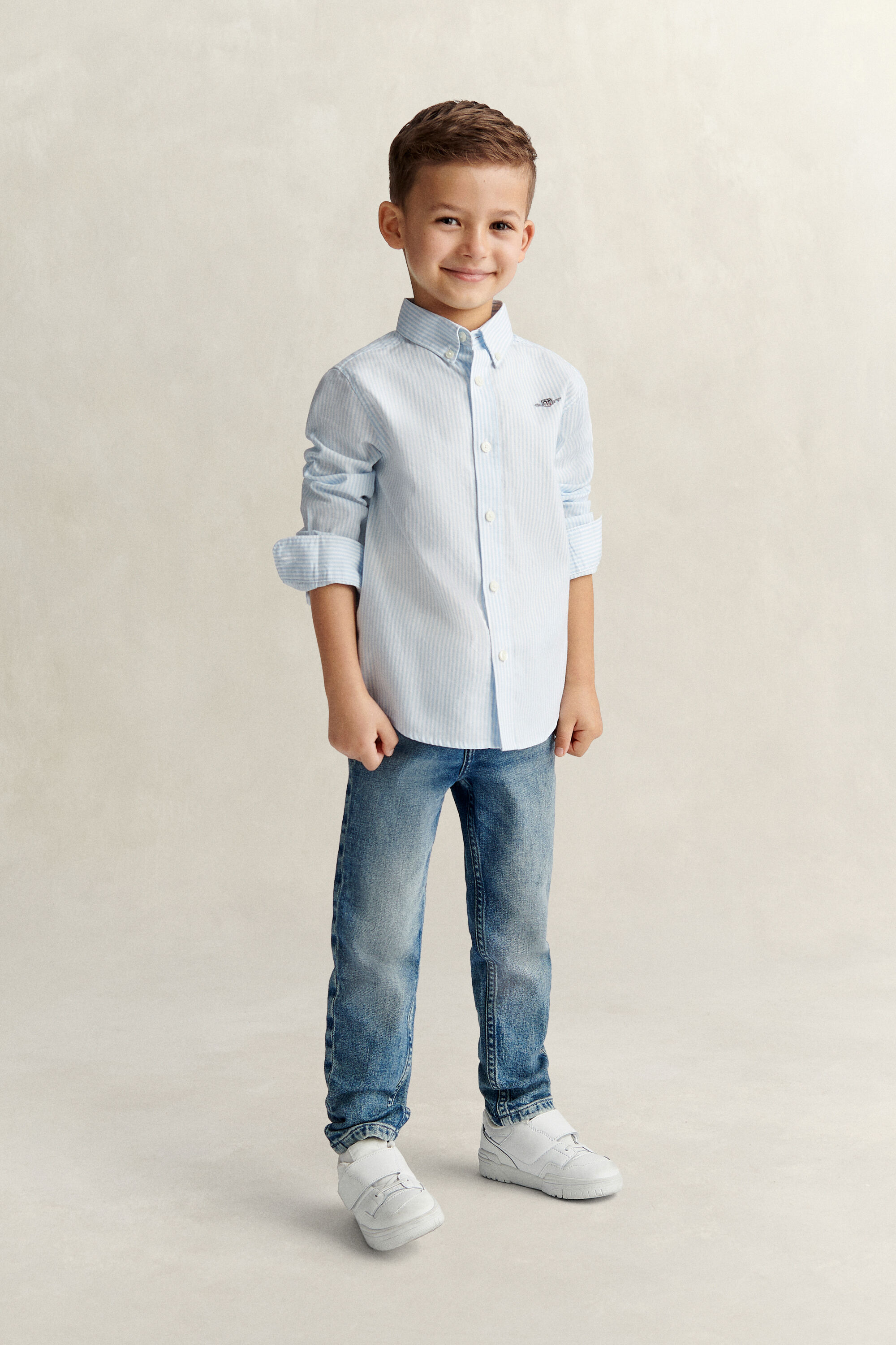 Camicia Oxford a righe Shield Boys