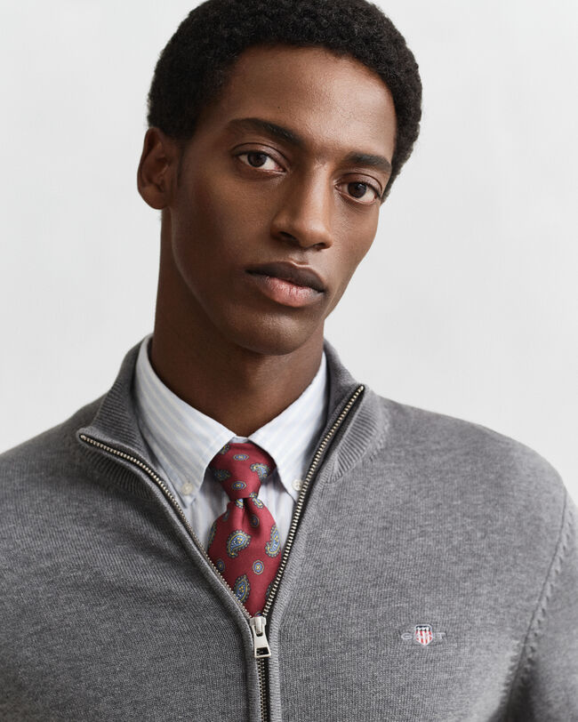 Cardigan in cotone casual con zip