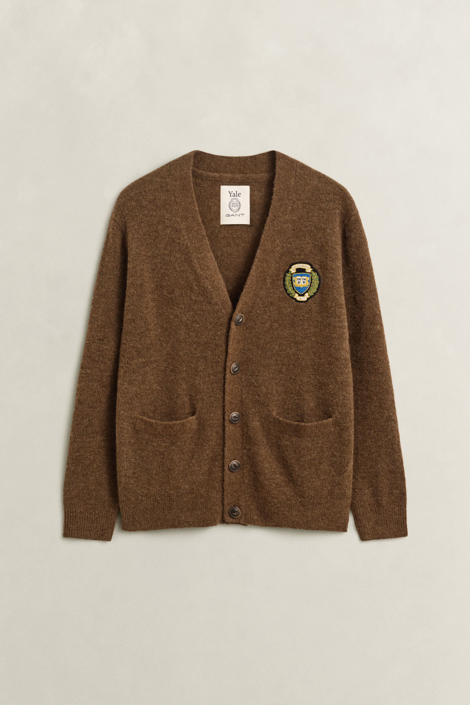 Cardigan Gant x Yale in morbida lana pettinata