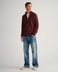 Maglia in cotone Texture con zip lunga