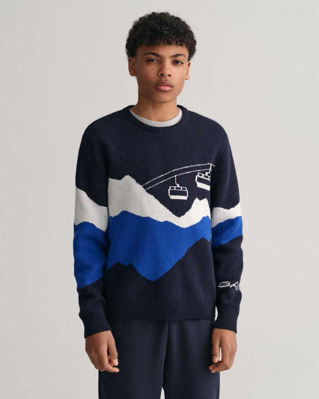 Maglia girocollo jacquard Alpine Teens