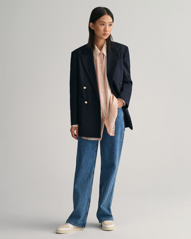 Camicia in seta a righe oversize