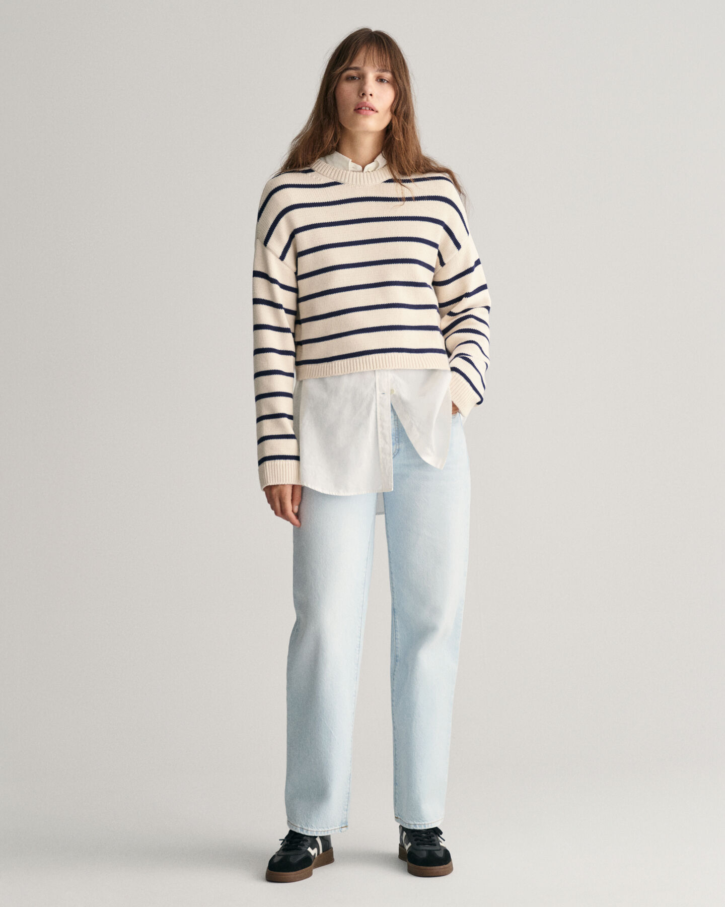 Maglia girocollo a righe