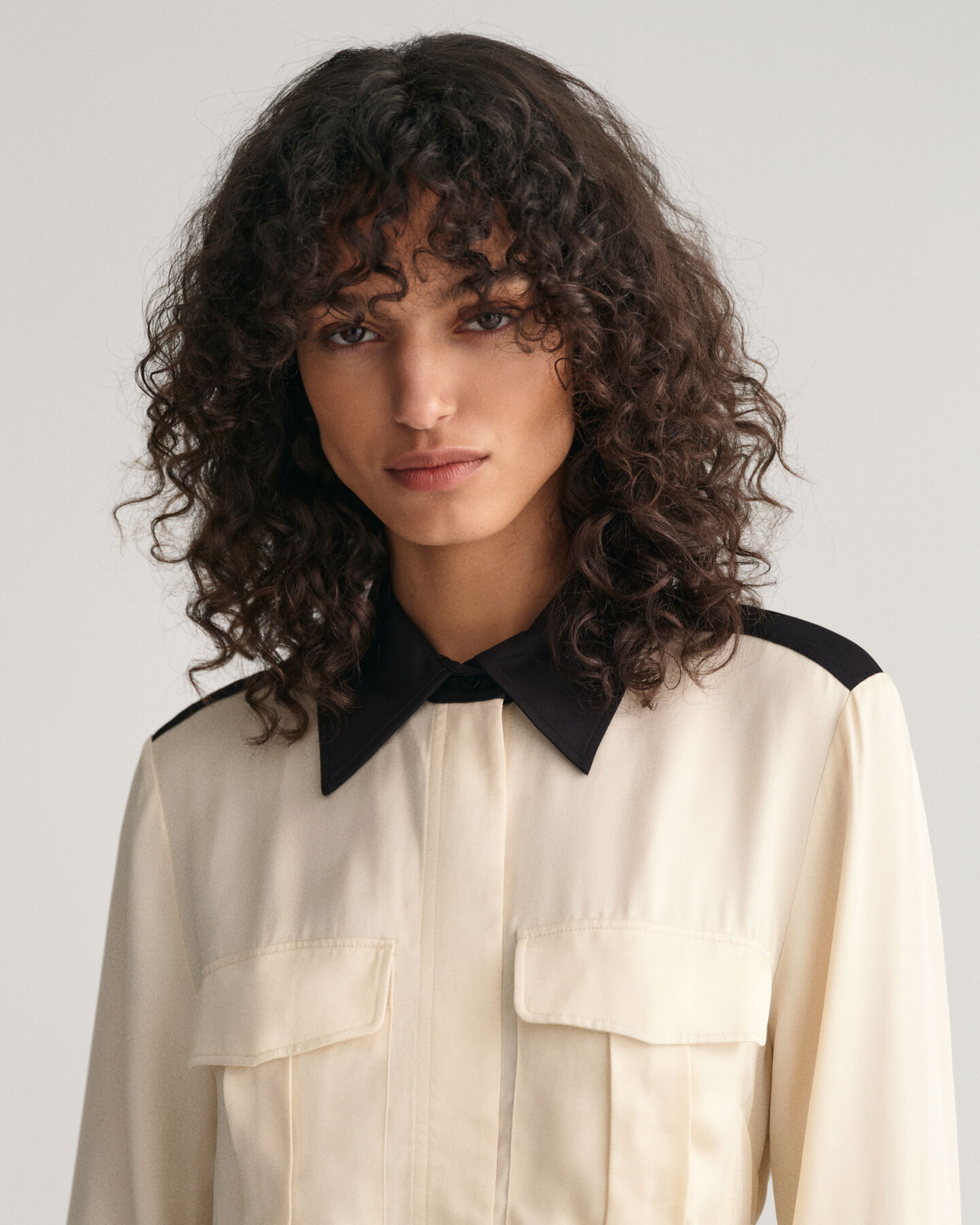 Abito chemisier a blocchi di colore