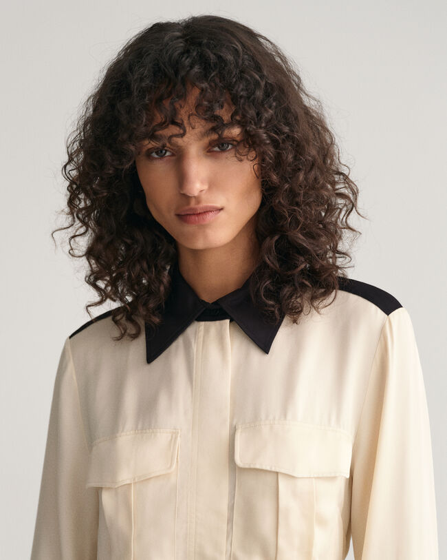 Abito chemisier a blocchi di colore