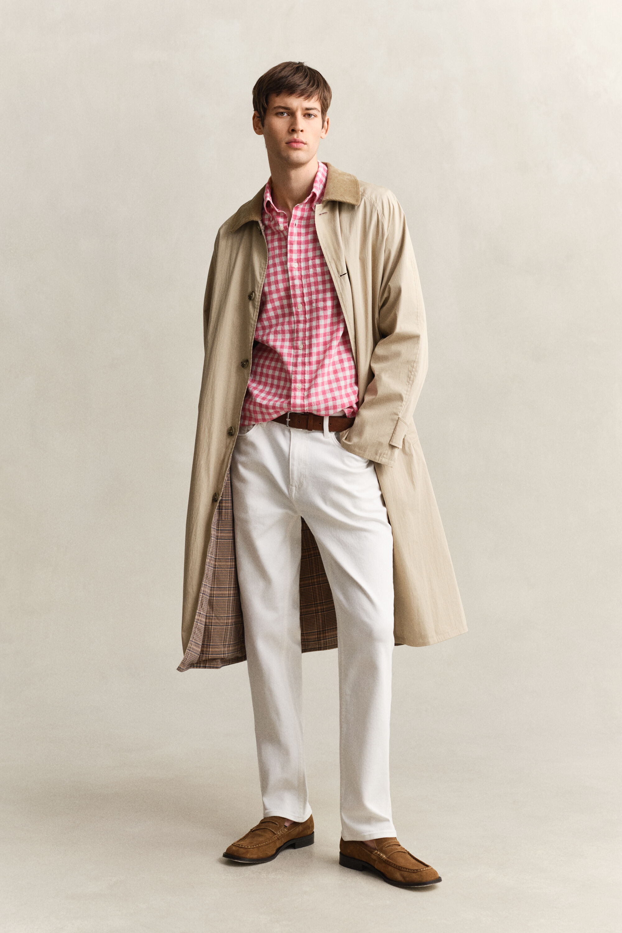 Camicia in misto lino percalle