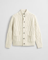 Cardigan in maglia con lavorazione a trecce