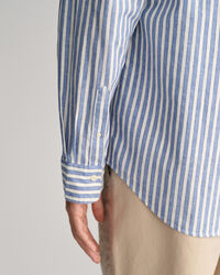 Camicia in misto cotone-lino a righe regular fit