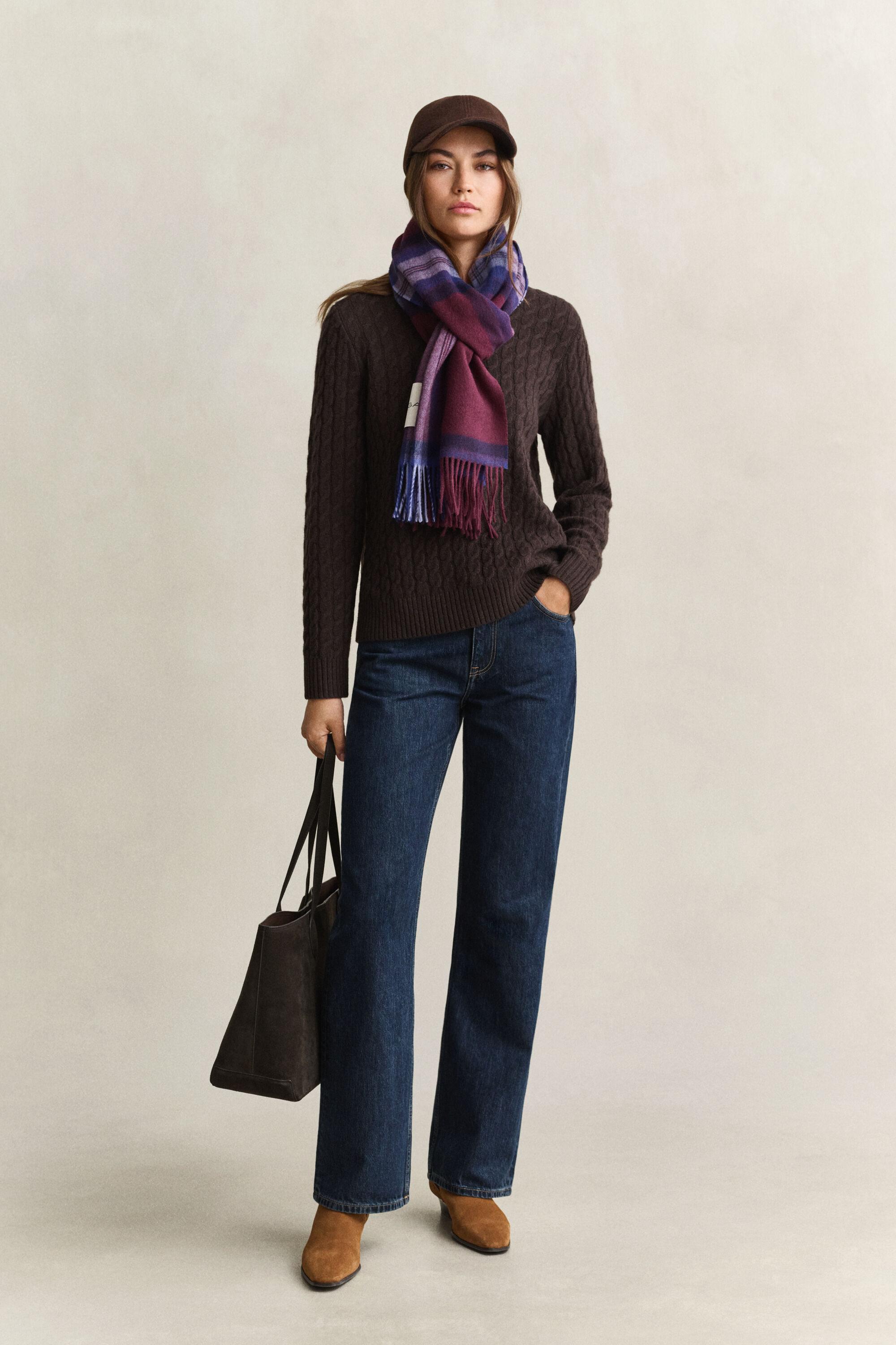 Maglia a trecce in cashmere