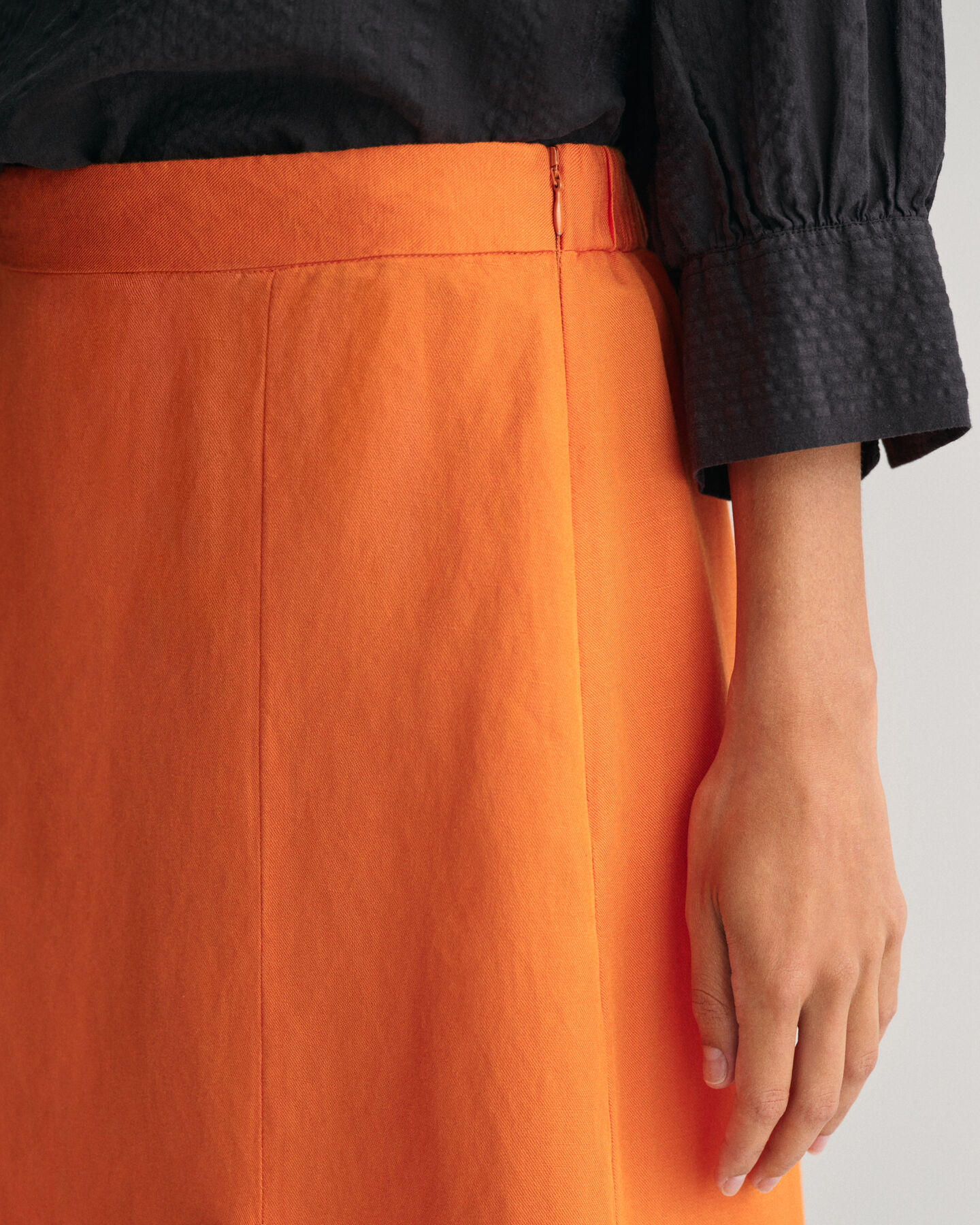 Gonna midi in misto lino