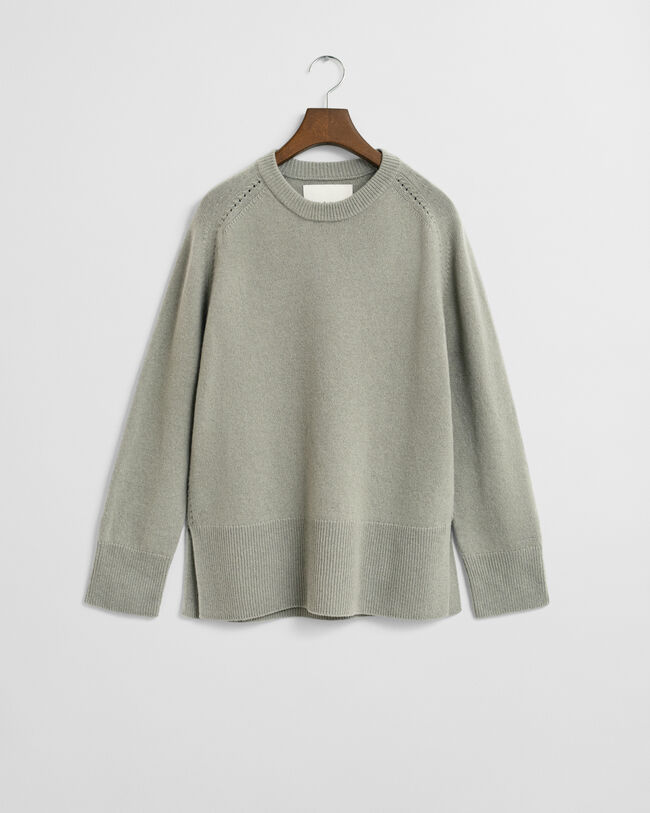 Maglia girocollo in morbida lana misto cashmere