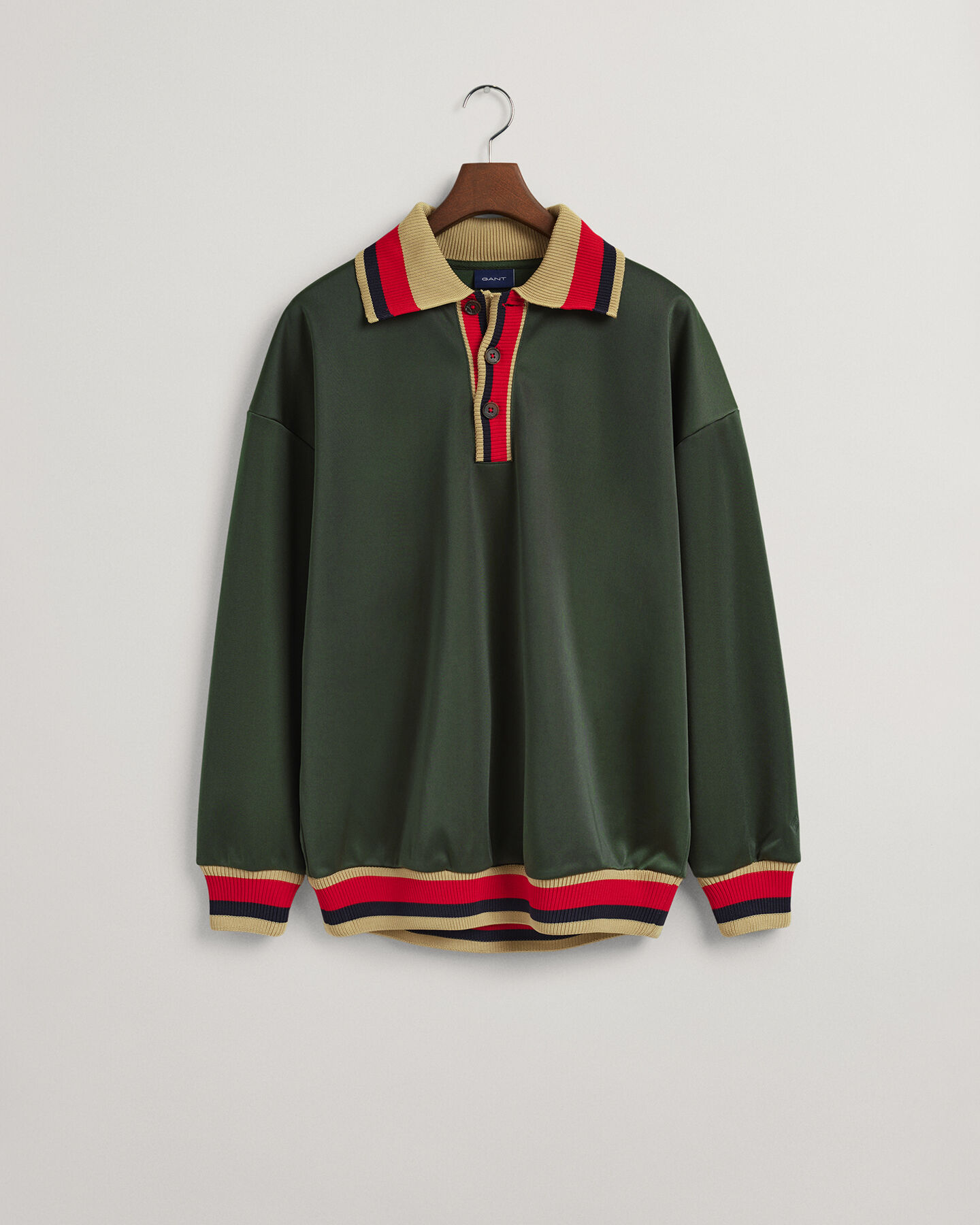 Rugger di felpa con colletto in maglia