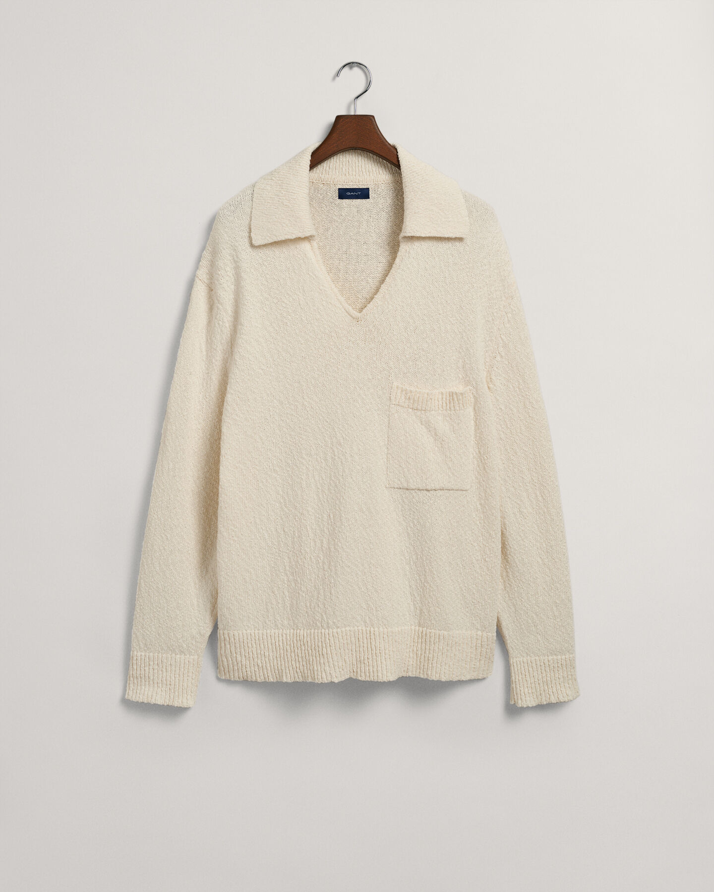 Polo in misto cotone-lino fiammato