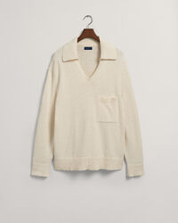 Polo in misto cotone-lino fiammato