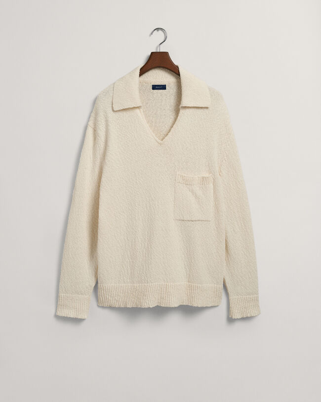 Polo in misto cotone-lino fiammato