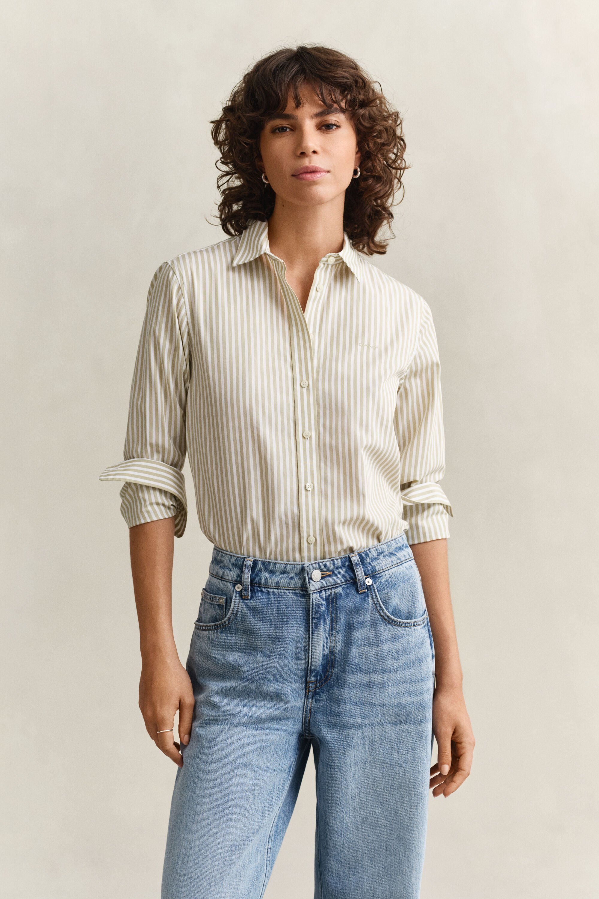 Camicia classica in popeline a righe regular fit