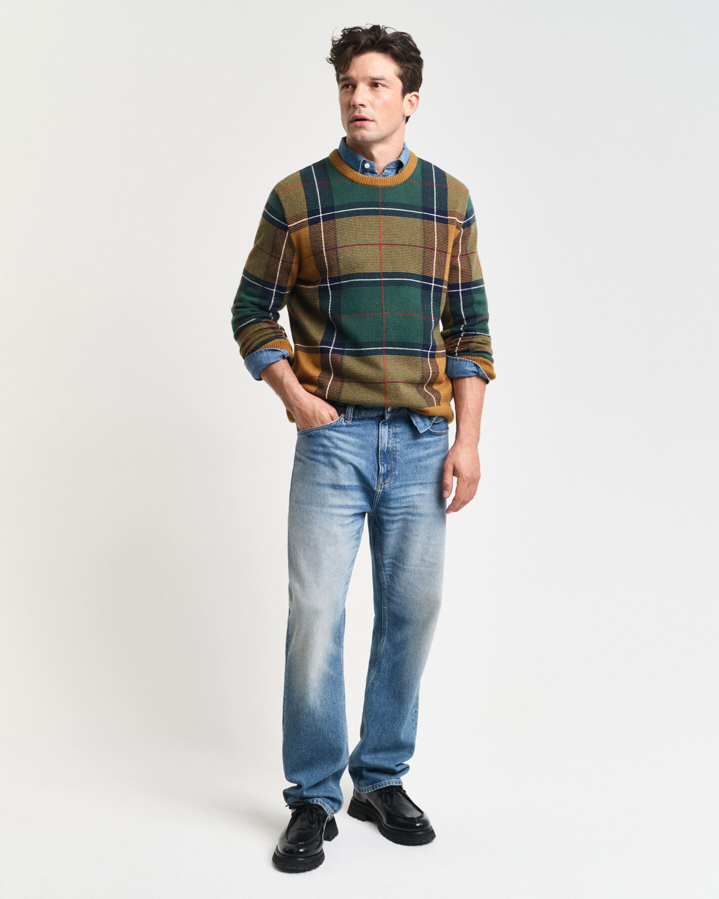 Maglia girocollo a quadri