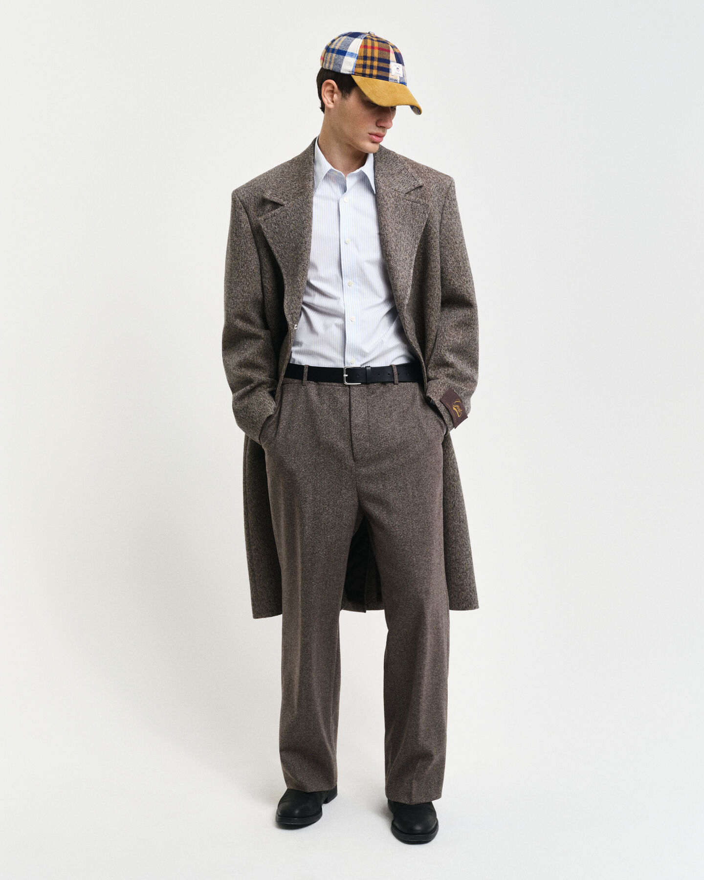 Camicia in popeline elasticizzato a righe slim fit