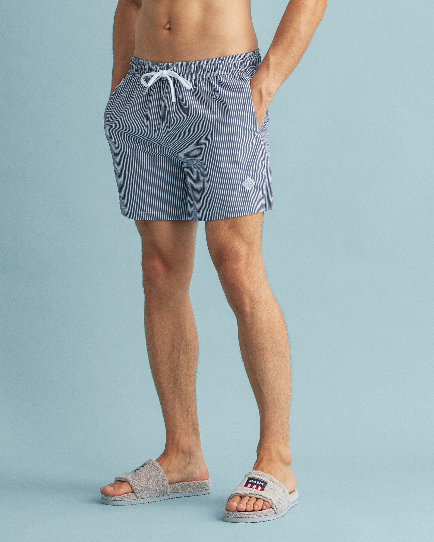 Pantaloncini da bagno in seersucker classic fit
