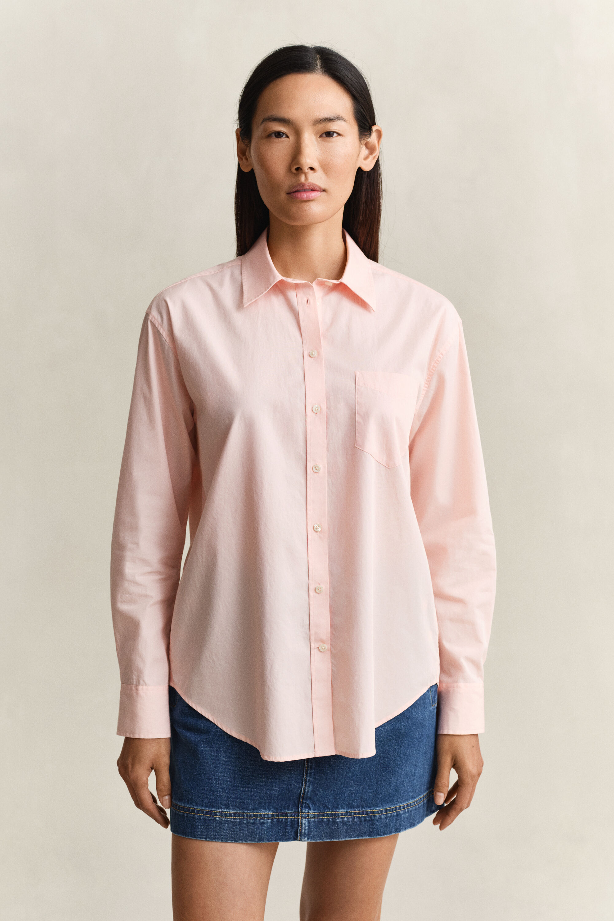 Camicia classica in popeline relaxed fit