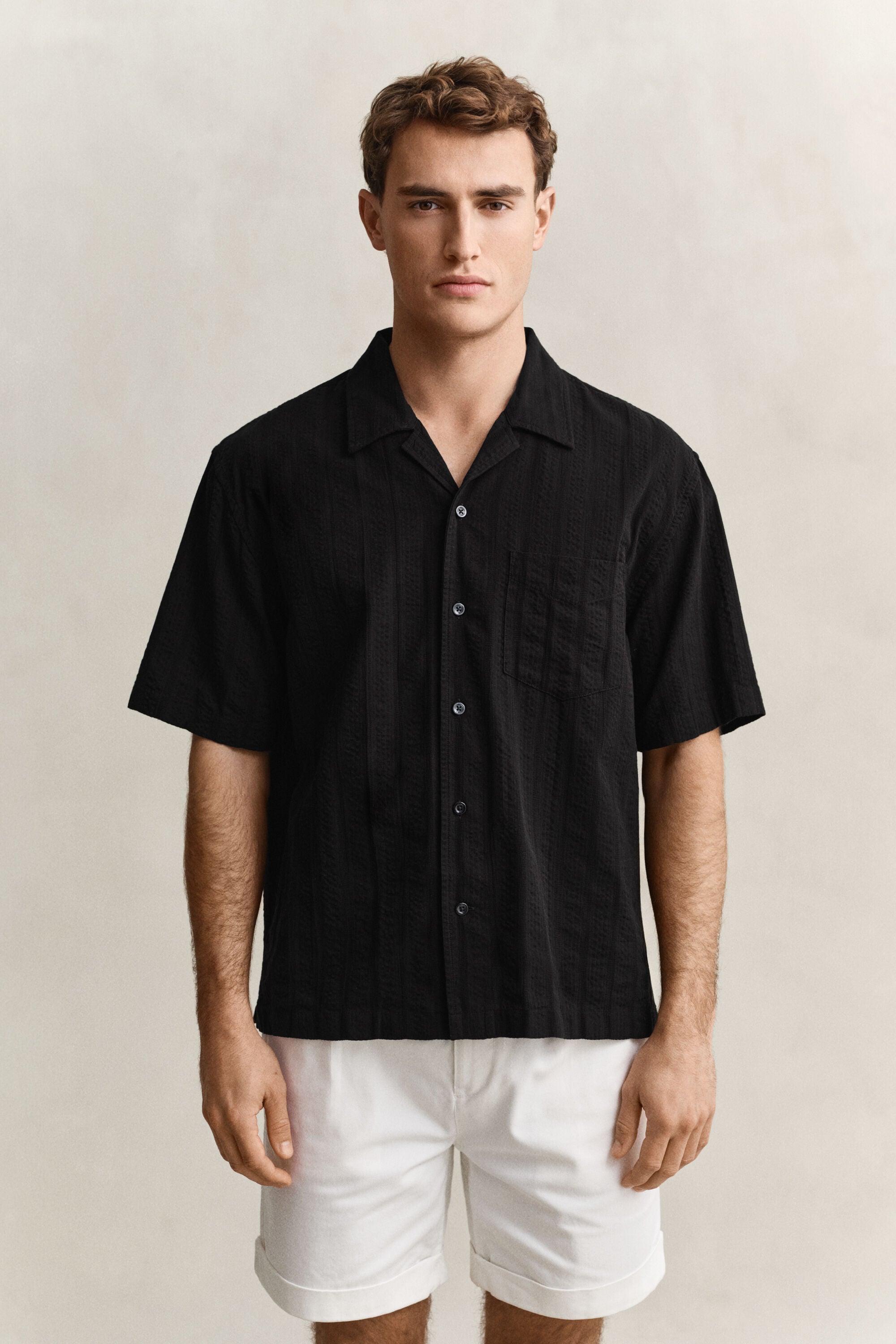 Camicia in tessuto a ratiera a righe relaxed fit