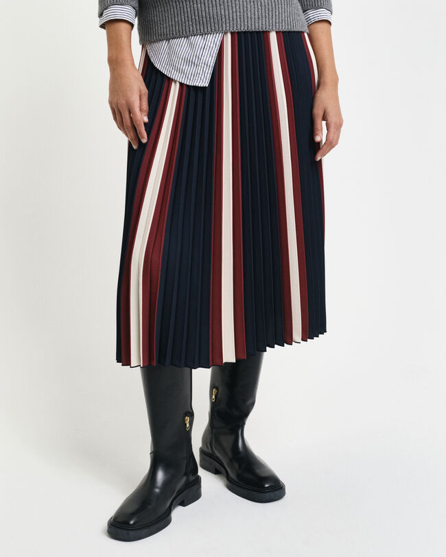 Gonna a righe plissettata