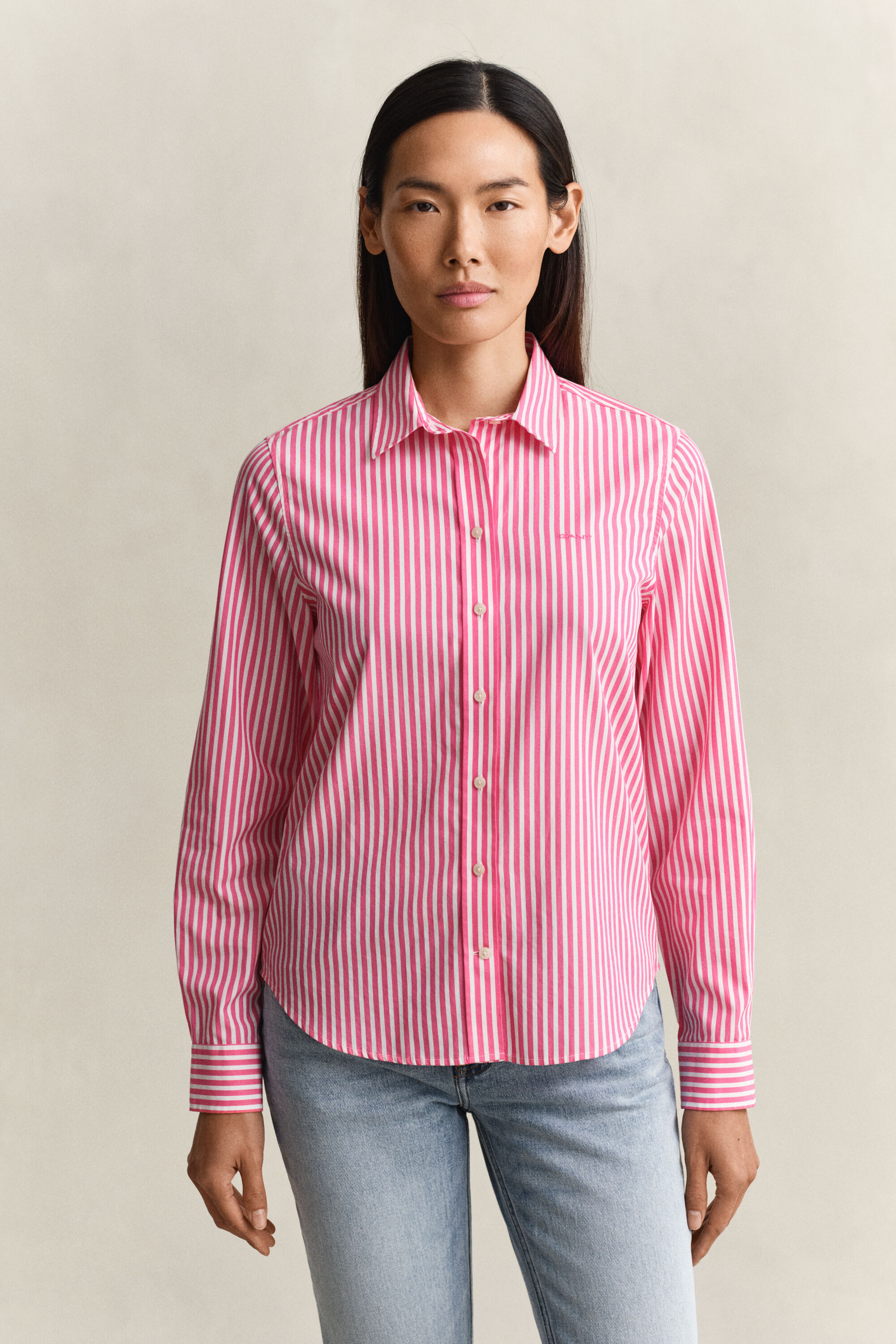 Camicia classica in popeline a righe regular fit