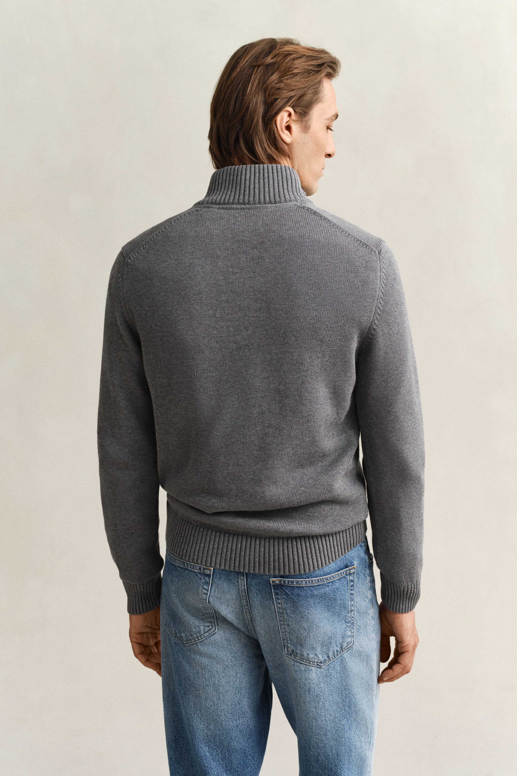 Maglia in cotone casual con zip corta