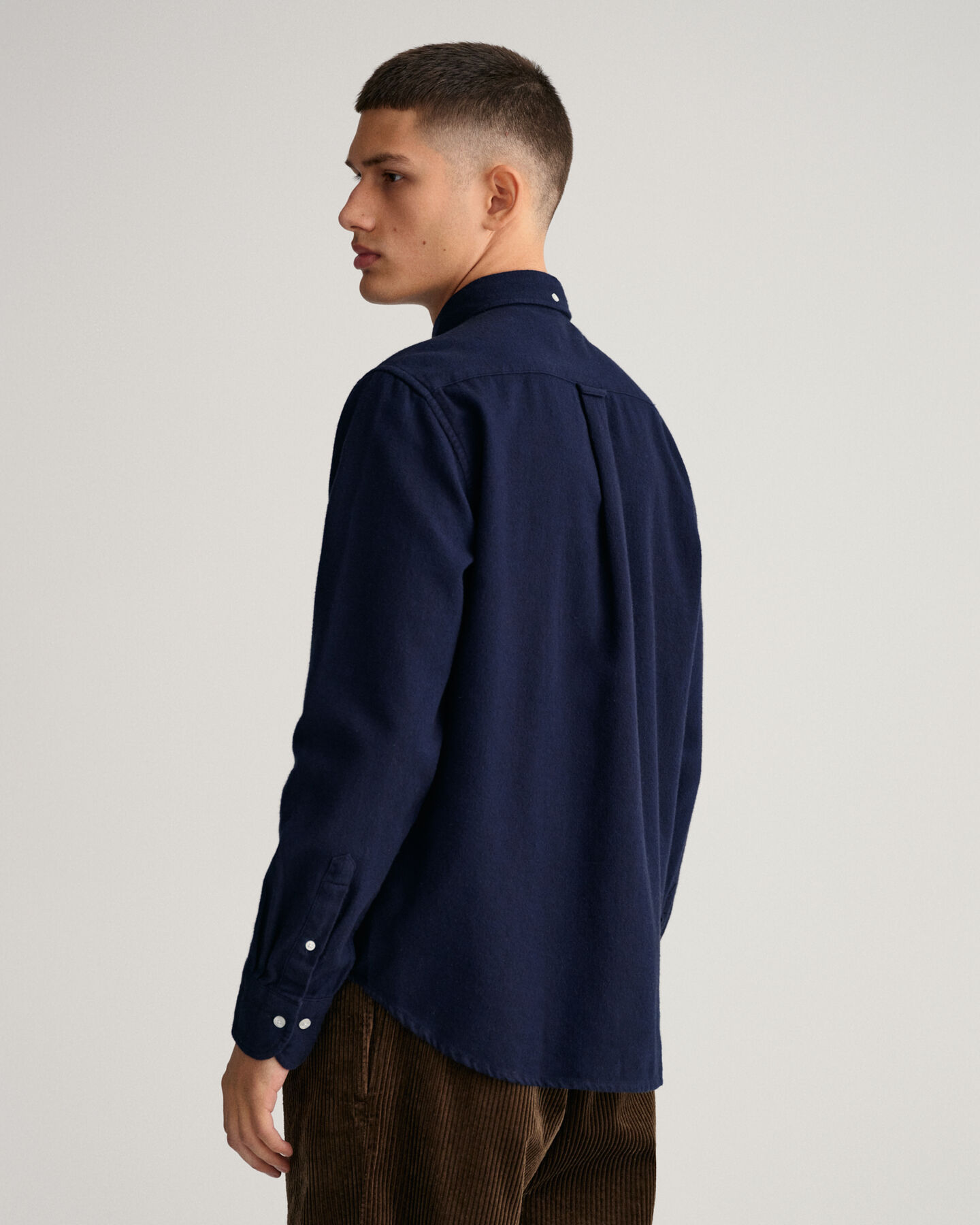 Camicia in tessuto a spina di pesce regular fit