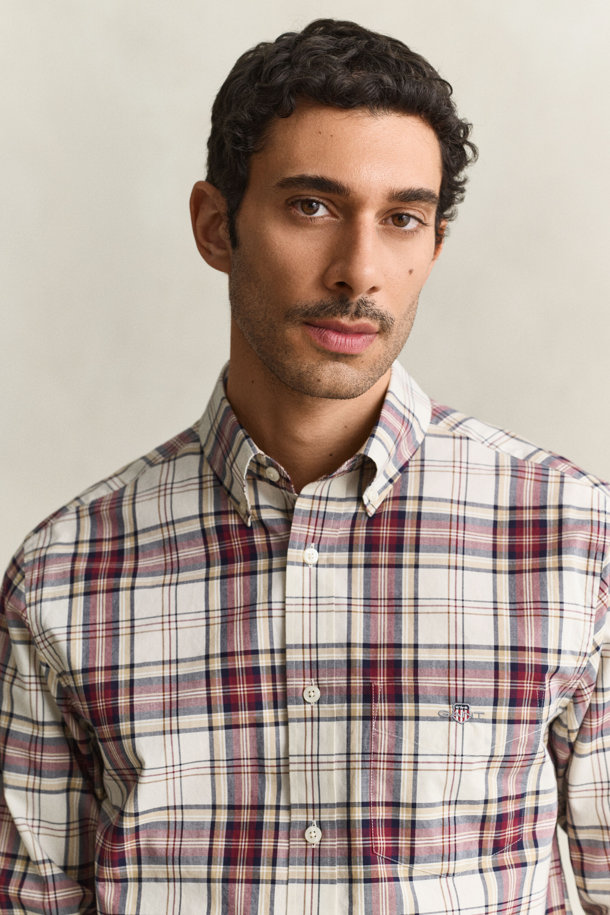 Camicia a quadri in popeline