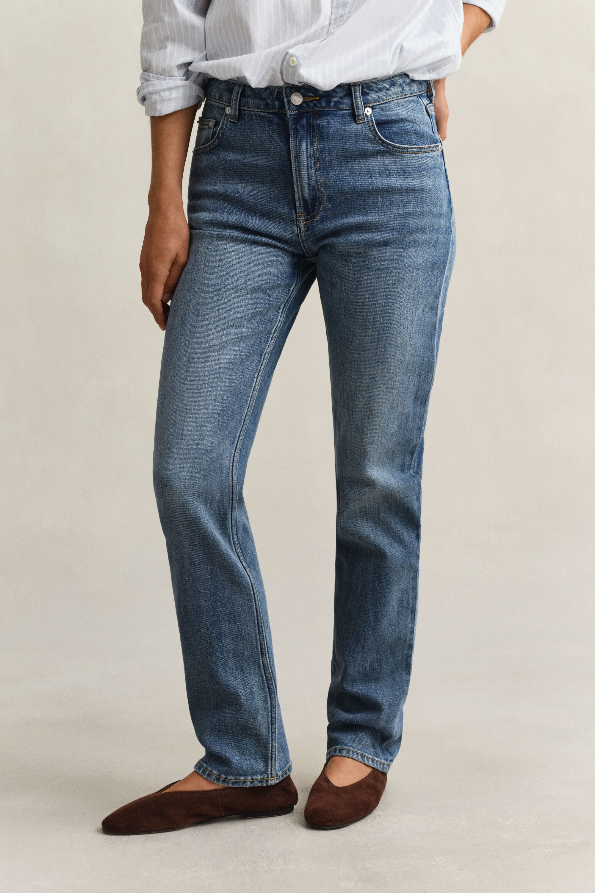 Jeans elasticizzati con gamba dritta