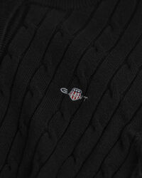 Cardigan in maglia di cotone elasticizzato a trecce