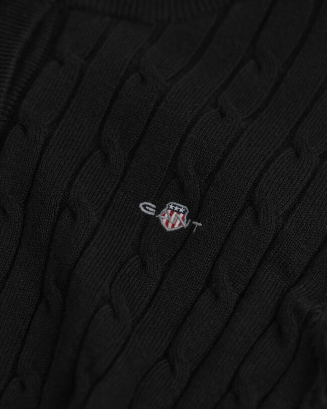 Cardigan in maglia di cotone elasticizzato a trecce