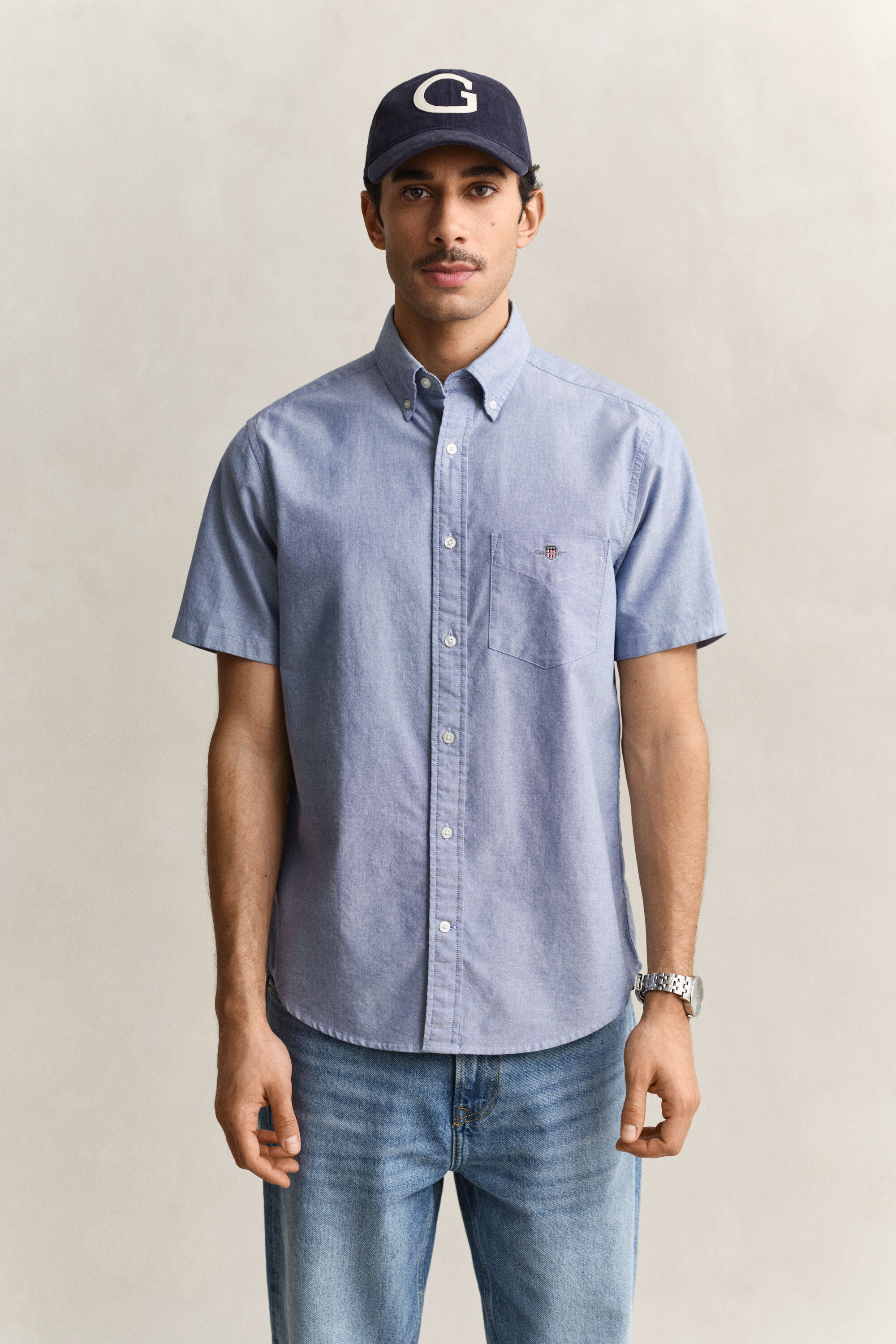 Camicia Oxford classica a maniche corte