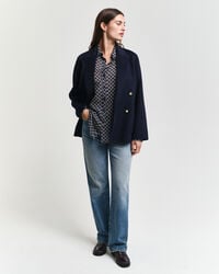 Camicia geometrica misto cotone-seta relaxed fit