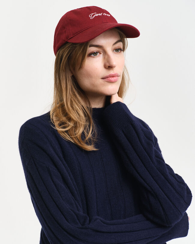 Maglia con colletto dritto in lana a coste ampie