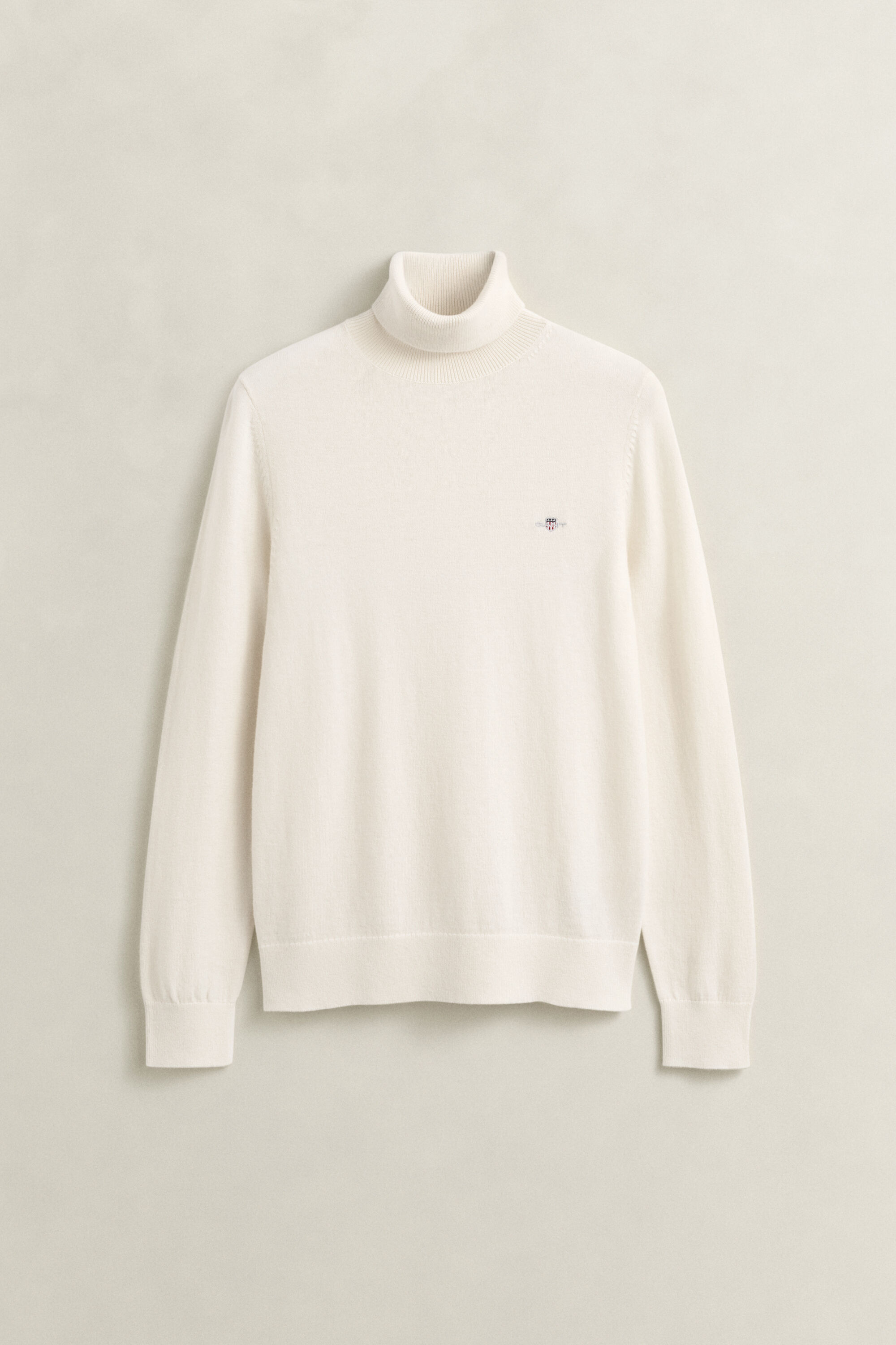 Maglia con collo alto in lana e cotone