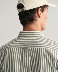 Camicia in misto cotone-lino a righe regular fit