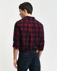 Camicia in velluto a coste a quadri regular fit