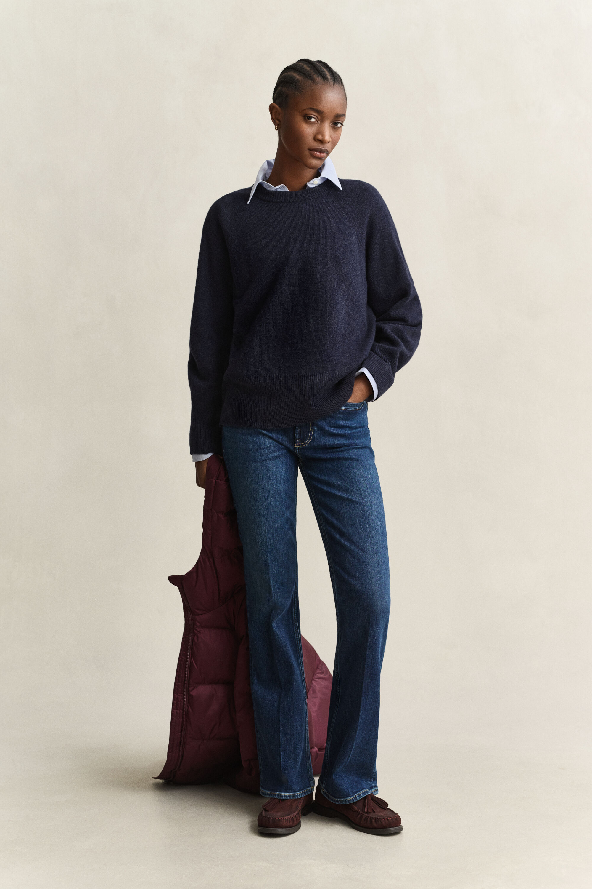 Maglia girocollo in lana cashmere