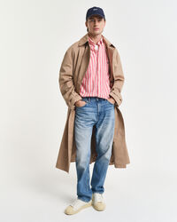 Camicia in misto cotone-lino a righe regular fit