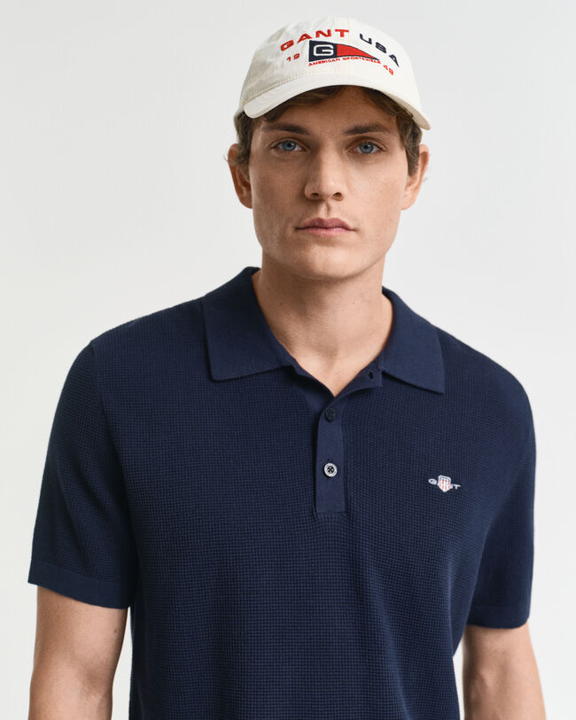 Polo in cotone micro texture