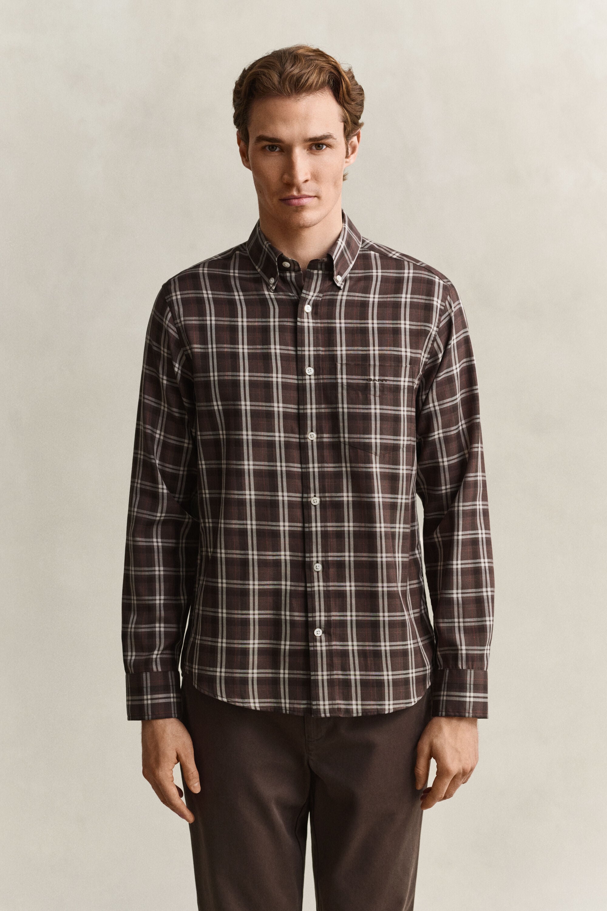 Camicia in twill a quadri