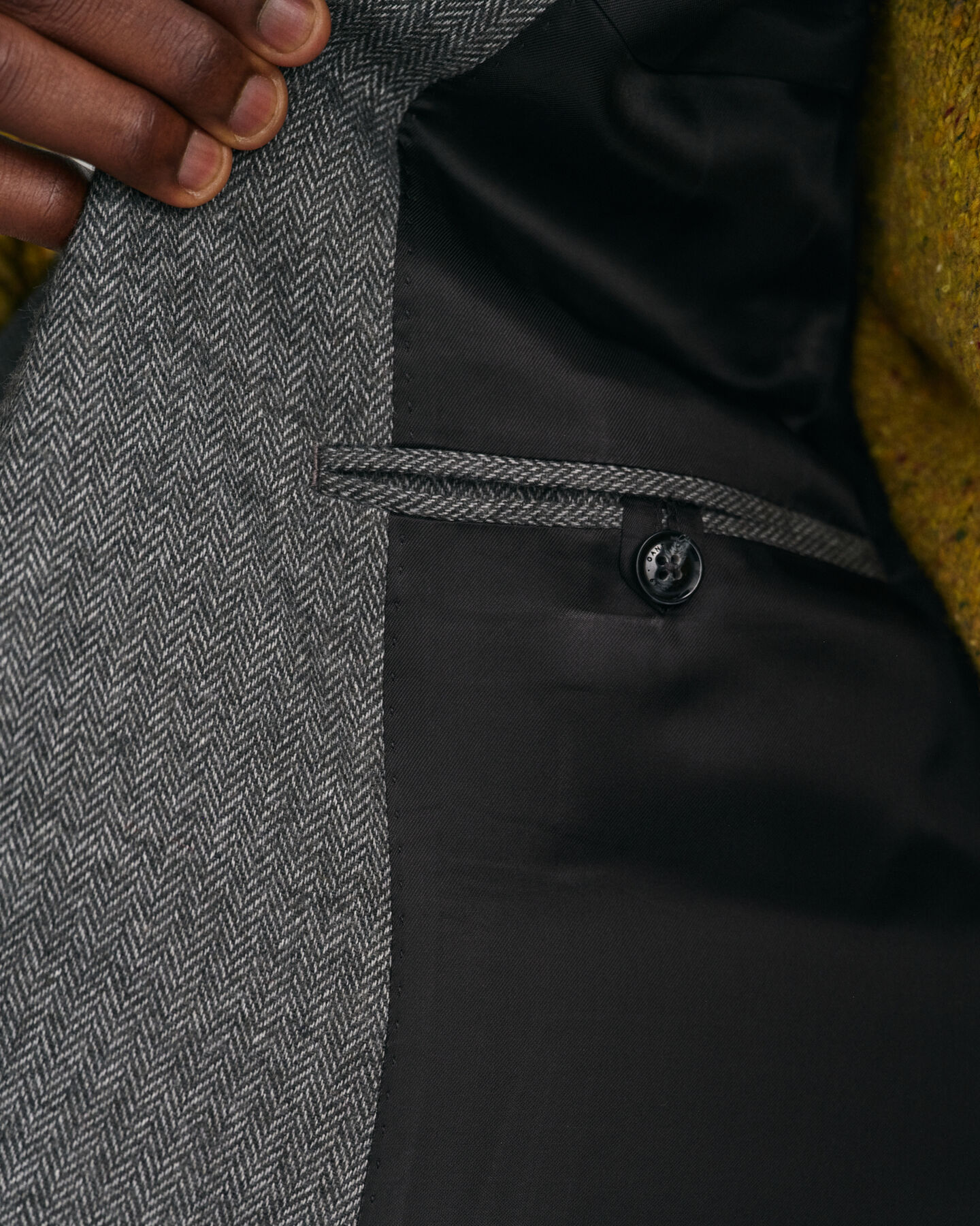 Blazer da abito con motivo a spina di pesce