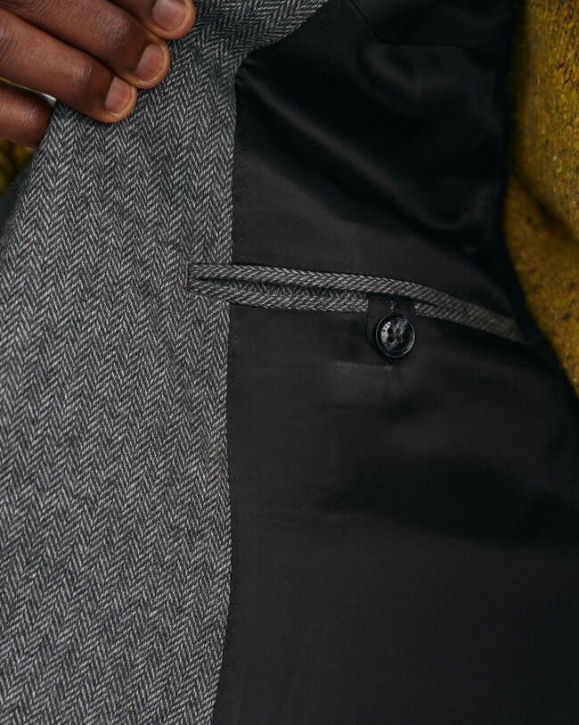 Blazer da abito con motivo a spina di pesce